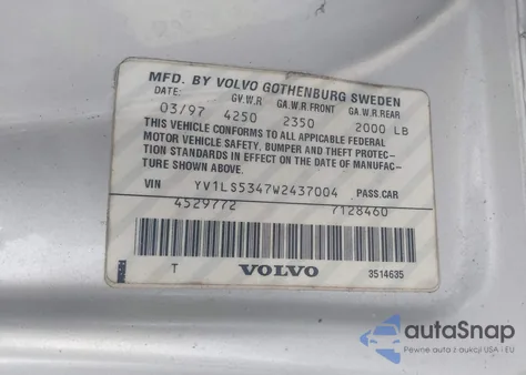 1998 Volvo S70 T5 from USA, damaged, VIN YV1LS5347W2437004